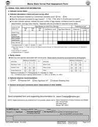 Form DEPLW0897-82008 Maine State Vernal Pool Assessment Form - Maine, Page 3