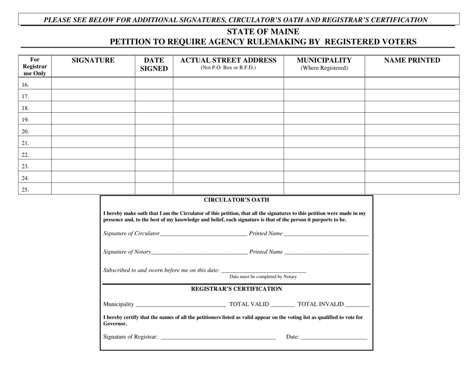 Petition to Require Agency Rulemaking by Registered Voters - Maine, Page 2