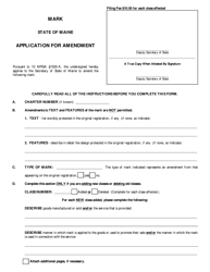 Form MARK-3 &quot;Application for Amendment of the Classification of a Mark&quot; - Maine