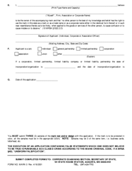 Form MARK-3 Application for Amendment of the Classification of a Mark - Maine, Page 2