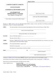 Document preview: Form MLLC-3-CRA Statement of Appointment or Change (For a Maine or Foreign LLC) - Maine