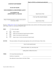 Form MLPA-3-NCRA Statement of Appointment or Change of Noncommercial Agent - Maine
