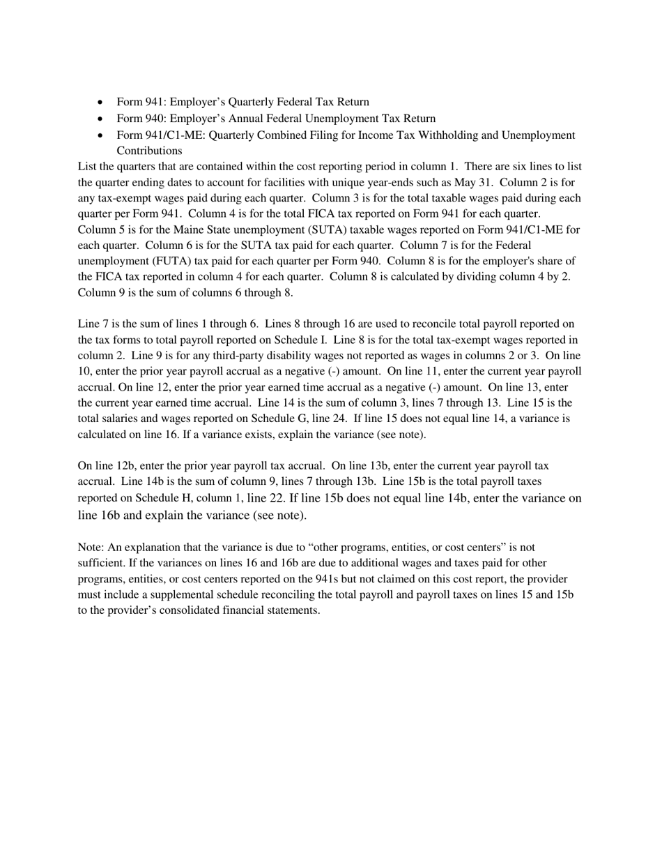 Instructions for Mainecare Cost Report for Psychiatric Residential Treatment Facilities (Prtf) - Maine, Page 5