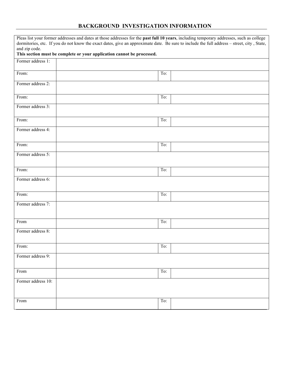 Background Investigation Information - Maine, Page 2