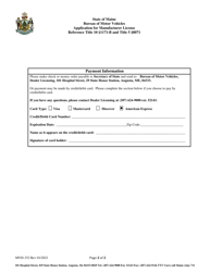 Form MVD-352 Application for Manufacturer License - Maine, Page 2