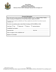 Form MVD-407 Application for Nonprofit Status - Maine, Page 2