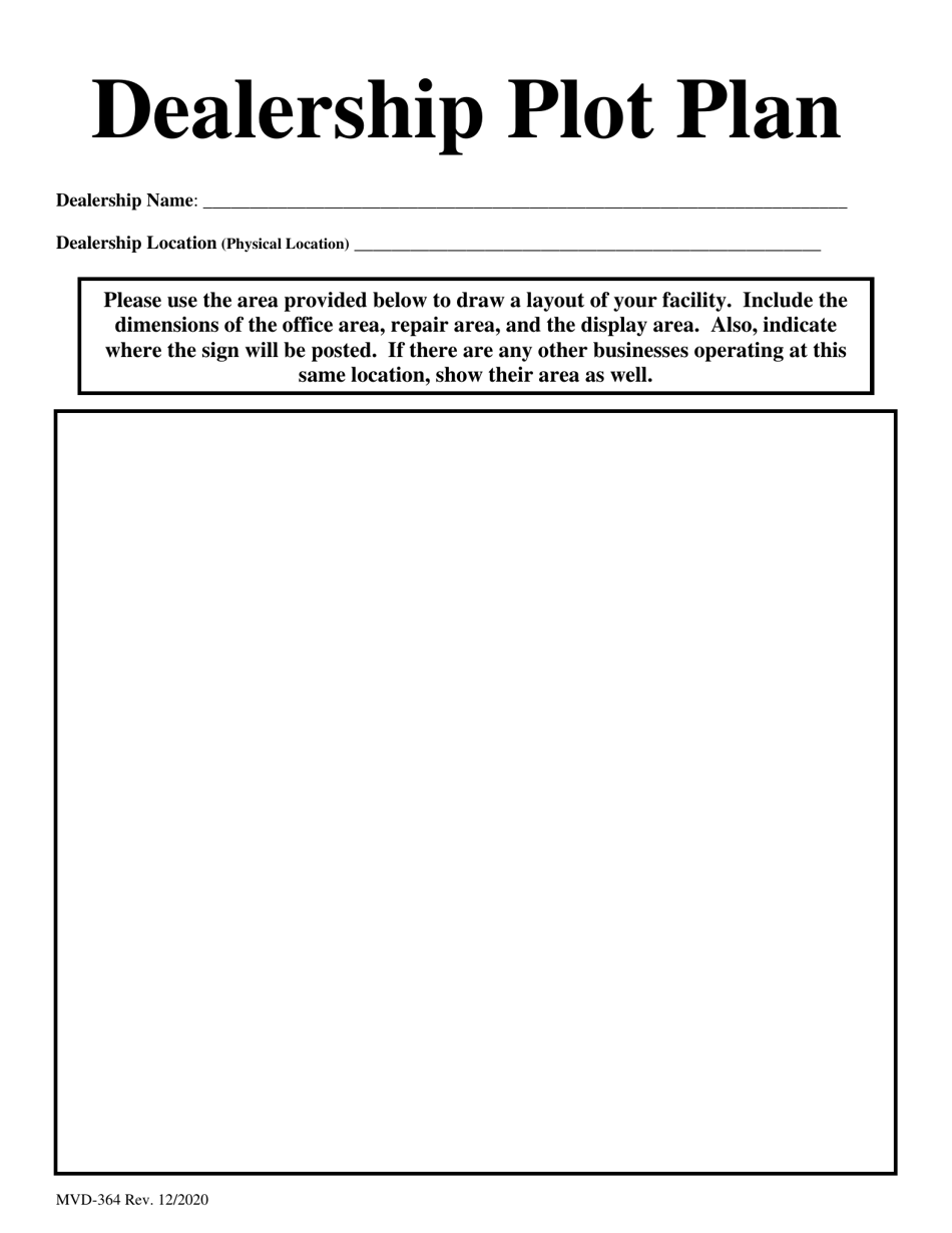 Form MVD-364 Dealership Plot Plan - Maine, Page 1