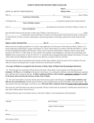 Document preview: Form MVD-390 Surety Bond for Motor Vehicle Dealer - Maine