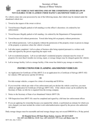 Instructions for Form MVT-28 Notice to the Secretary of State of an Abandoned Vehicle - Maine