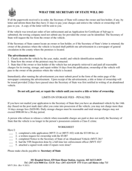 Instructions for Form MVT-28 Notice to the Secretary of State of an Abandoned Vehicle - Maine, Page 2