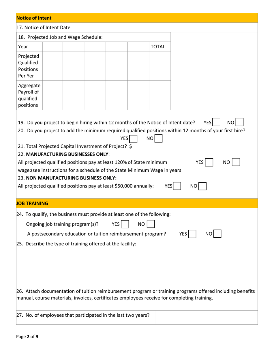 More Jobs for Marylanders Project Enrollment Application - Existing Maryland Business - Maryland, Page 2