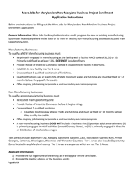 More Jobs for Marylanders Project Enrollment Application - New Maryland Business - Maryland, Page 6