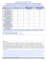 Developmental Disabilities Administration Application for Eligibility - Maryland (English/Spanish), Page 5