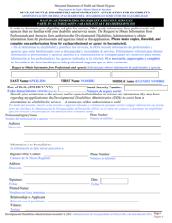 Developmental Disabilities Administration Application for Eligibility - Maryland (English/Spanish), Page 6