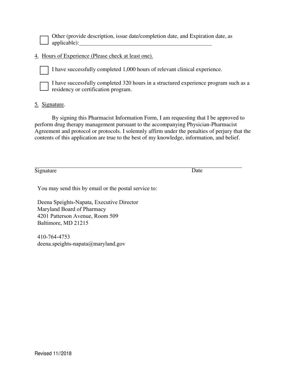 Drug Therapy Management Application - Maryland, Page 3