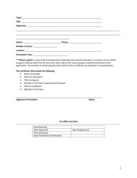 Vendor Continuing Education Application - Maryland, Page 3