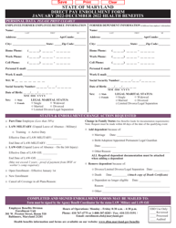 &quot;Direct Pay Enrollment Form - Health Benefits&quot; - Maryland, 2022