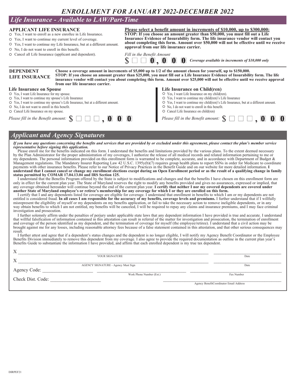 Direct Pay Enrollment Form - Health Benefits - Maryland, Page 4