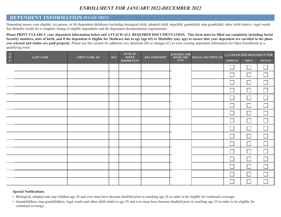 Retiree Health Benefits Enrollment and Change Form - Maryland, Page 2