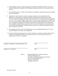 Joint Application for State Commercial Shellfish Aquaculture Lease and Corps of Engineers Federal Permit - Maryland, Page 12