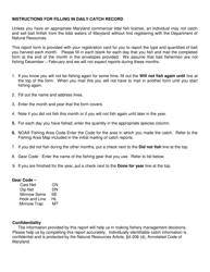 Bait Finfish Harvester Catch Report Form - Maryland, Page 2