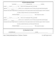 Application to Temporarily Transfer a Commercial Striped Bass Permit Chesapeake Bay Common Pool Fishery - Maryland, Page 2