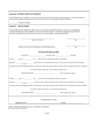 Application to Permanently Transfer a Commercial Striped Bass Permit or Allocation - Maryland, Page 2