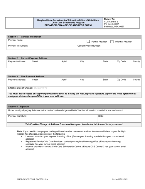Form DOC.231.21PA  Printable Pdf