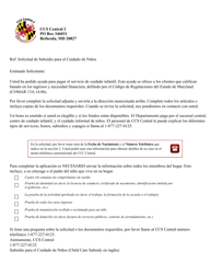 Aplicacion/Reconsideracion Para El Cuidado De Ninos - Maryland (Spanish)
