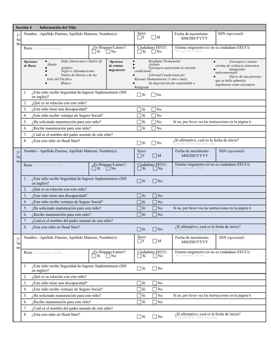 Aplicacion / Reconsideracion Para El Cuidado De Ninos - Maryland (Spanish), Page 5