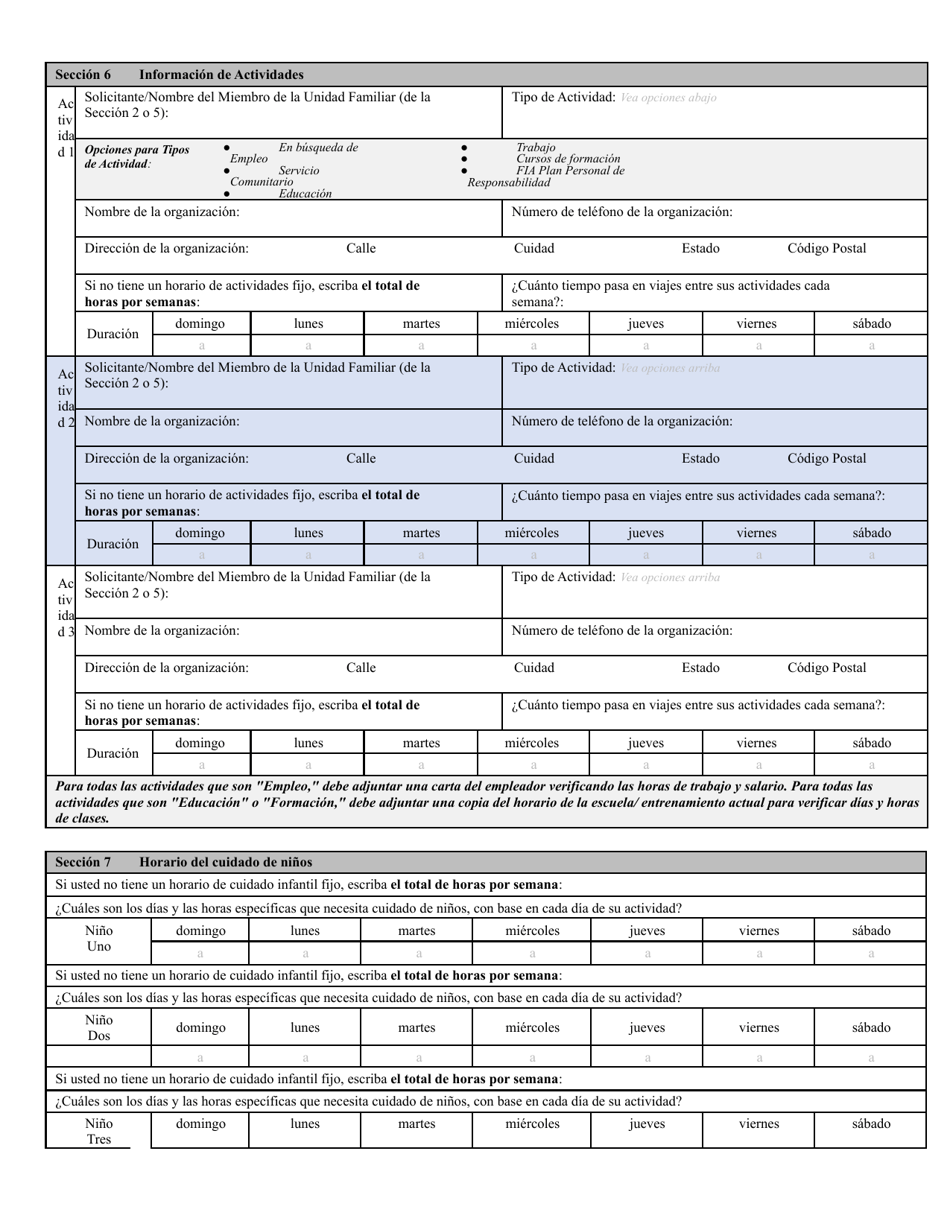 Aplicacion / Reconsideracion Para El Cuidado De Ninos - Maryland (Spanish), Page 7