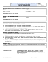 Document preview: Formulario DOC.211.25 Alegato De Causa Justificada - Programa De Becas De Cuidado Infantil - Maryland (Spanish)