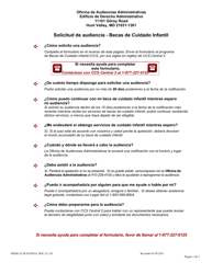 Document preview: Formulario DOC.511.20 Solicitud De Audiencia - Becas De Cuidado Infantil - Maryland (Spanish)