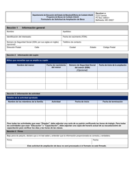 Document preview: Formulario De Solicitud De Ampliacion De Beca - Programa De Becas De Cuidado Infanti - Maryland (Spanish)