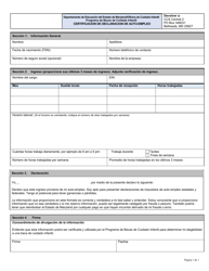 Document preview: Certificacion De Declaracion De Auto-empleo - Programa De Becas De Cuidado Infantil - Maryland (Spanish)
