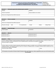 Document preview: Formulario DOC.221.24 Acuerdo De Pension Infantil Voluntaria - Programa De Escolarizacion De Cuidado Infantil - Maryland (Spanish)