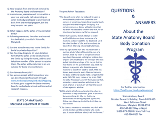 Form SAB20-E Anatomical Gift/Body Donation Registration Form - Maryland, Page 4