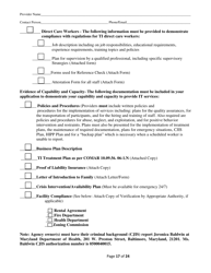 Addendum Cover Page for Maryland Medical Assistance Program Application - Facility/Organization - Pt 40 Autism Waiver - Maryland, Page 17