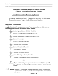 Addendum Cover Page for Maryland Medical Assistance Program Application - Facility/Organization - Pt 40 Autism Waiver - Maryland, Page 20