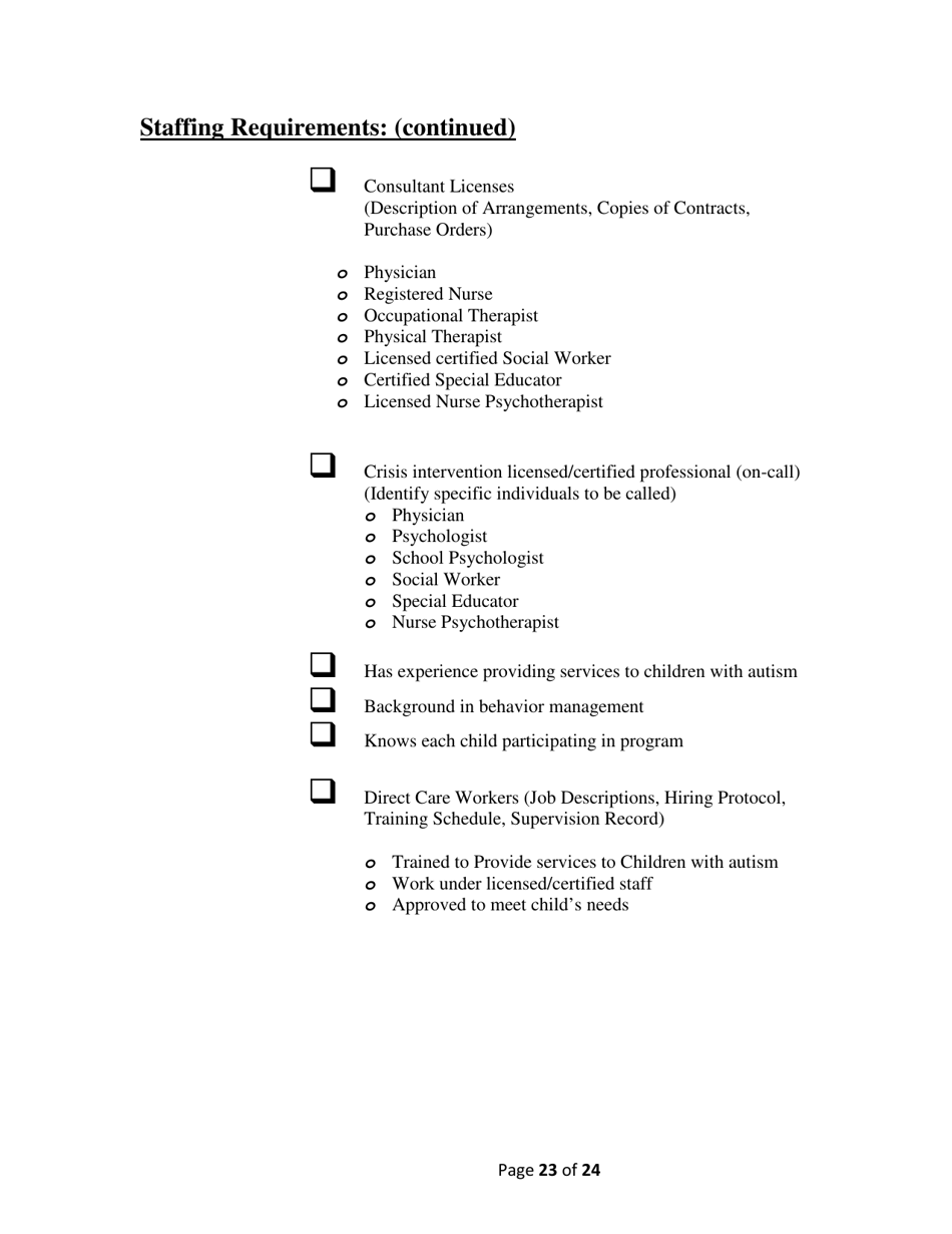 Addendum Cover Page for Maryland Medical Assistance Program Application - Facility / Organization - Pt 40 Autism Waiver - Maryland, Page 23