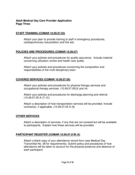 Addendum Cover Page for Maryland Medical Assistance Program Application - Facility/Organization - Pt 42 Medical Day Care - Adults - Maryland, Page 5