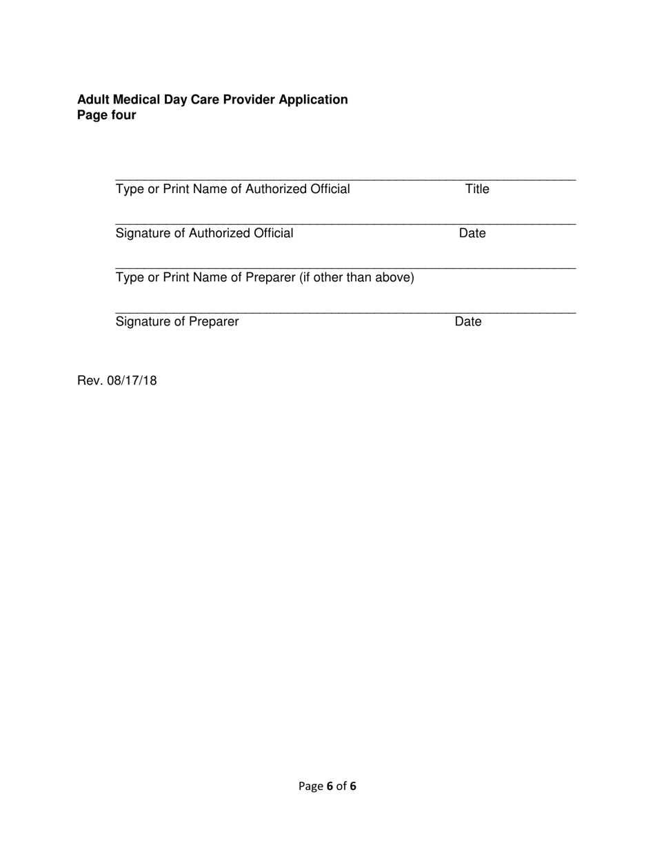 Addendum Cover Page for Maryland Medical Assistance Program Application - Facility / Organization - Pt 42 Medical Day Care - Adults - Maryland, Page 6