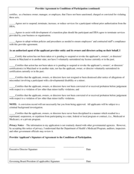 Provider Agreement to Conditions of Participation - Maryland, Page 2