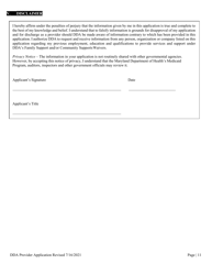 Dda Provider Application - Maryland, Page 11