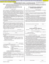 Document preview: Formulario HHS-687-1 Consentimiento Para La Esterilizacion (Spanish)