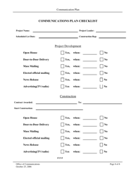 Communication Plan Template for Sha Projects - Maryland, Page 8