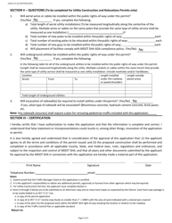 Form OOC113 Utility Permit Application - Maryland, Page 2