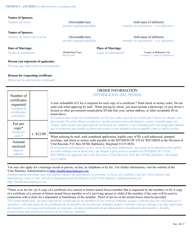Application for Certified Copy of Maryland Marriage Record - Maryland (English/Spanish), Page 2