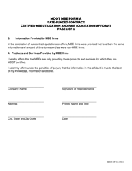 MDOT MBE Form A State-Funded Contracts - Certified Mbe Utilization and Fair Solicitation Affidavit - Maryland, Page 2