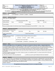 Form DOC.111.11 Maryland Child Care Credential Program Credential Application - Maryland